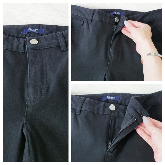 Chaps Black Straight Leg Mid Rise Jeans Black Straight Leg Denim Pants 4 - Picture 11 of 14